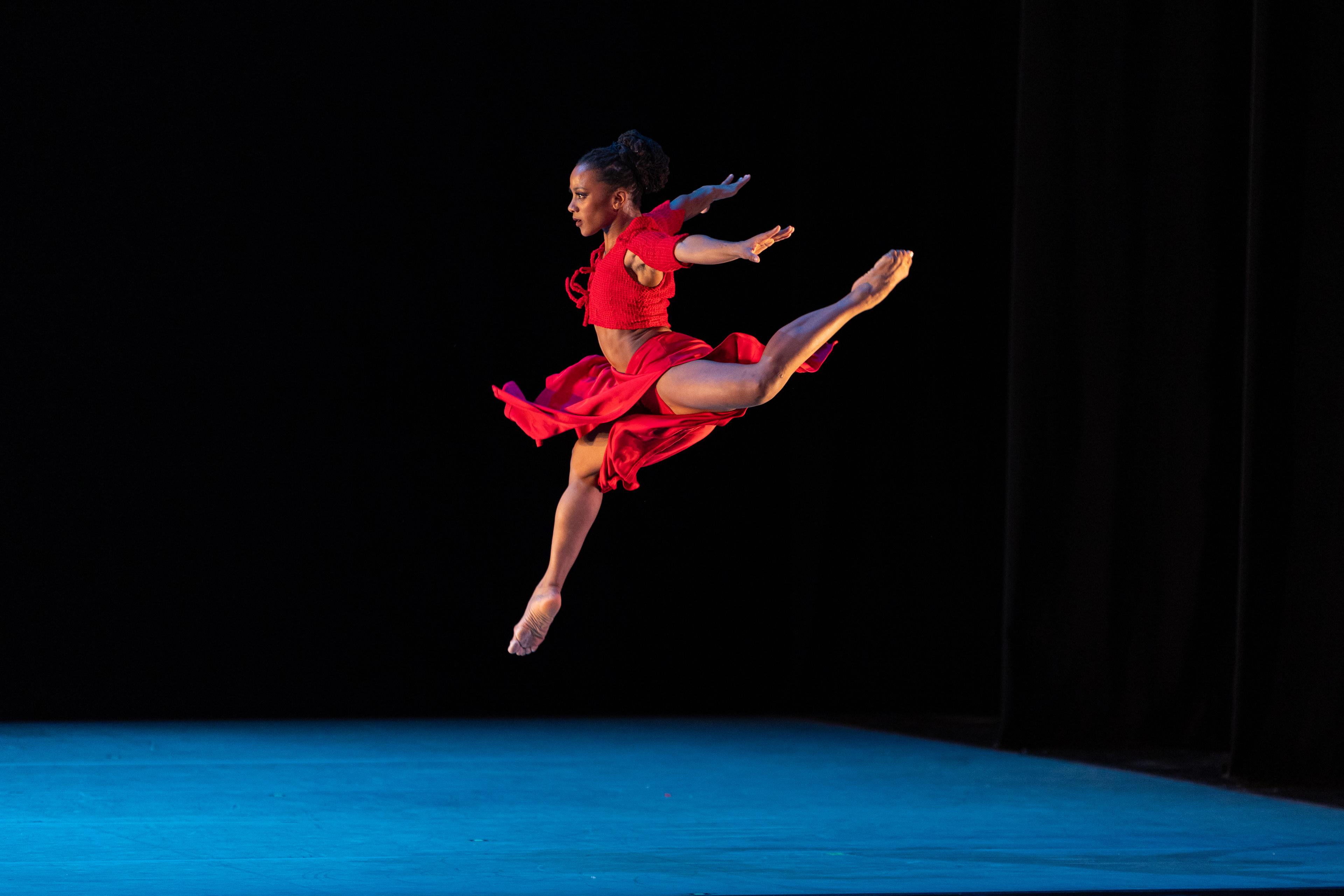 Jacquelin Harris in Ronald K. Brown’s ‘Grace’ wearing red.