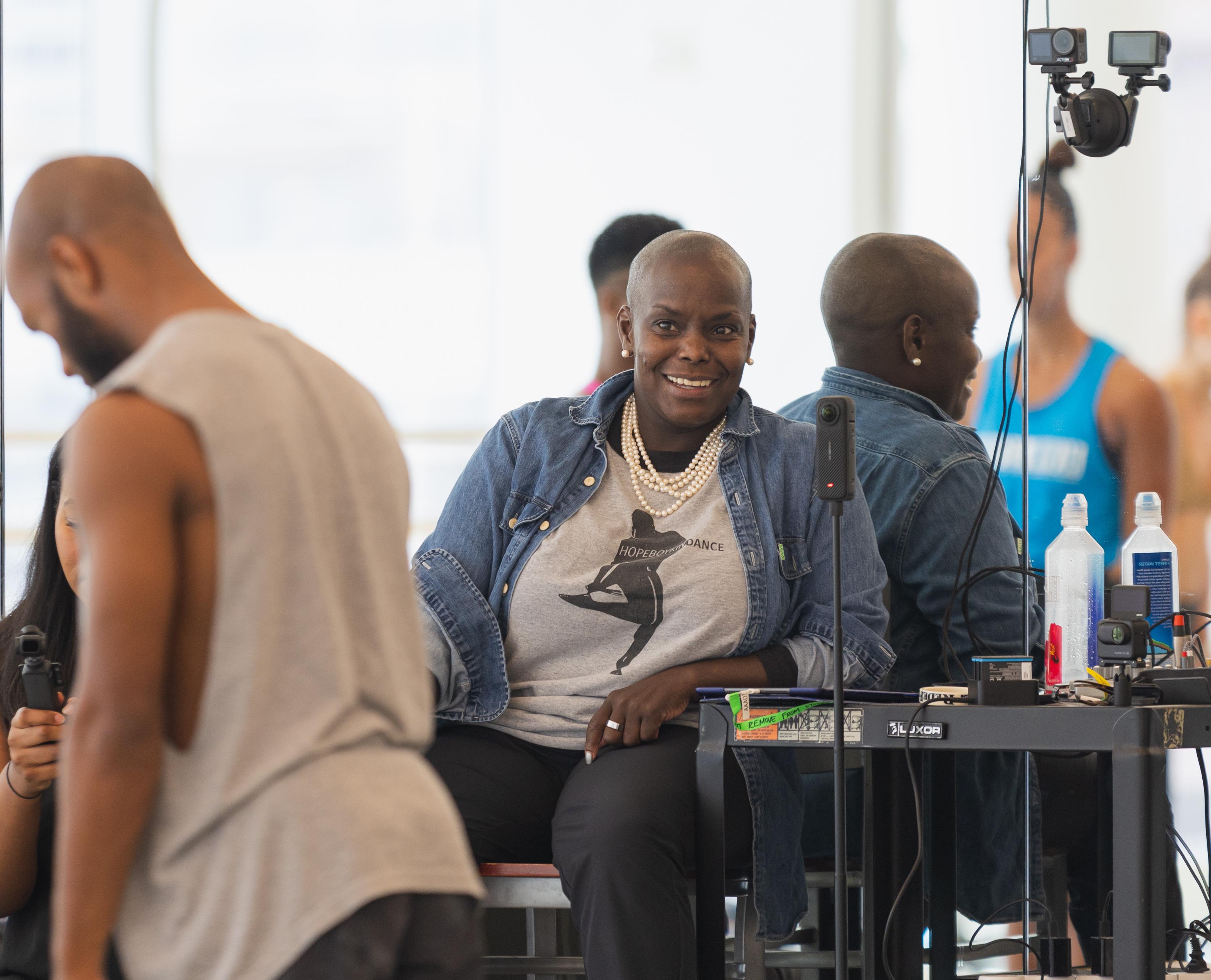 Hope Boykin rehearsing Finding Free with Alvin Ailey American Dance Theater.