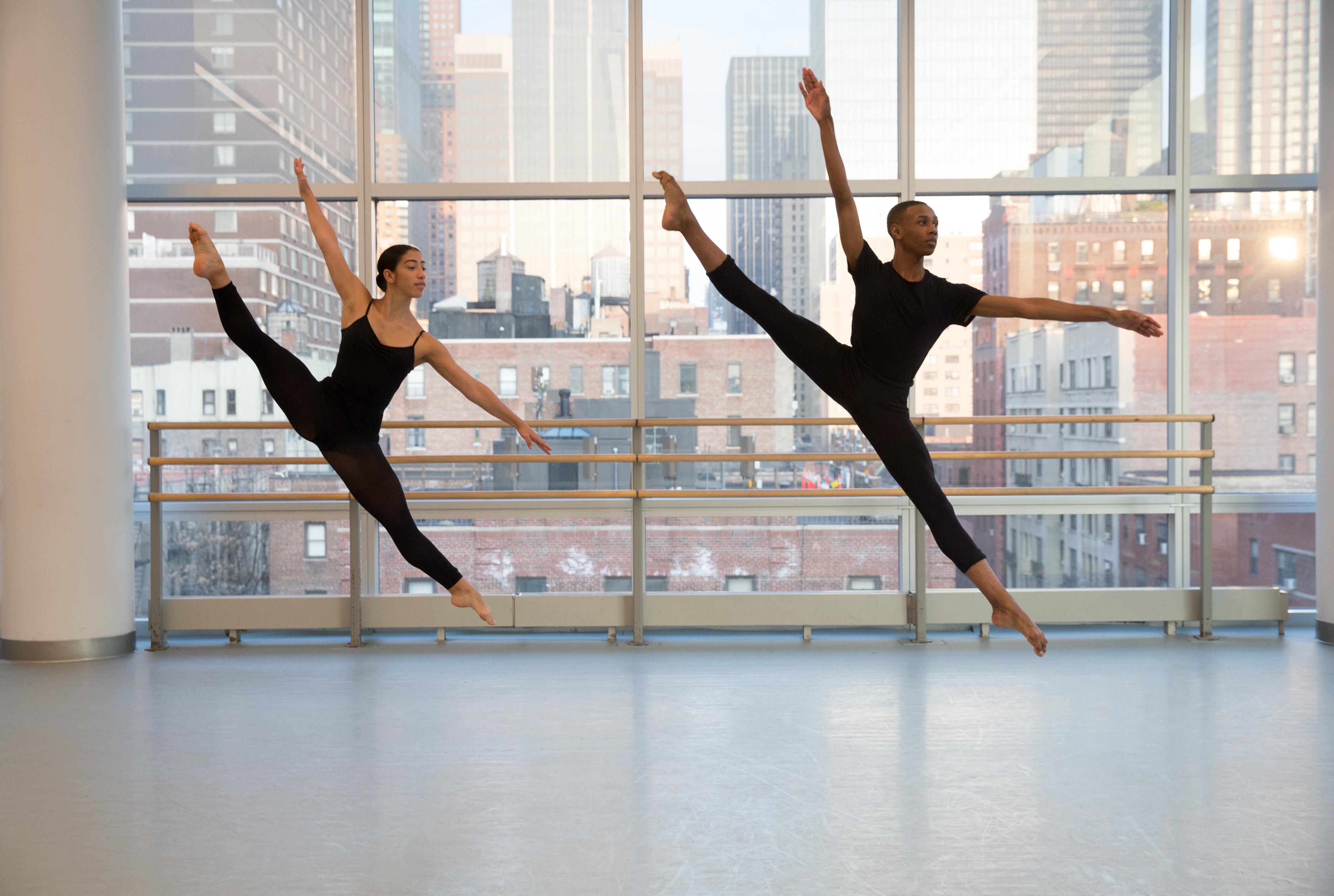 Students from The Ailey School Junior Division wearing black