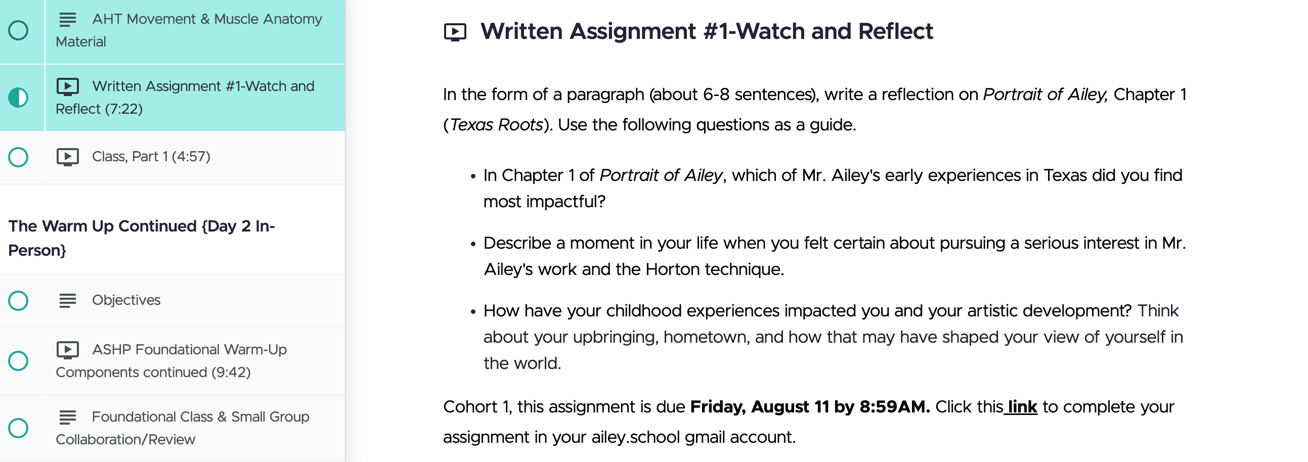 A screenshot of the ATCP curriculum platform